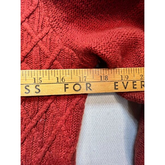J. Crew Women's Wool Pullover Sweater Cable Knit Stretch Size M Rust Long Sleeve - Picture 7 of 9